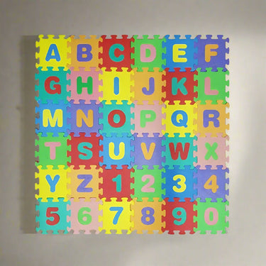 MULTICOLOR ALPHA NUMERIC PUZZLE PLAY MAT - 36 PCS
